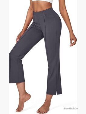 Flare Yoga Pants with Pockets Bootcut Wide Leg Stretch Dress Pants